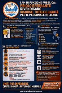 LRM IN FUNZIONE PUBBLICA: PRIOLO E FERRANTE RIVENDICANO RISORSE, TUTELE E DIGNITÀ PER IL PERSONALE MILITARE